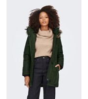 ONLY Petite Green Faux Fur Hooded Parka Jacket